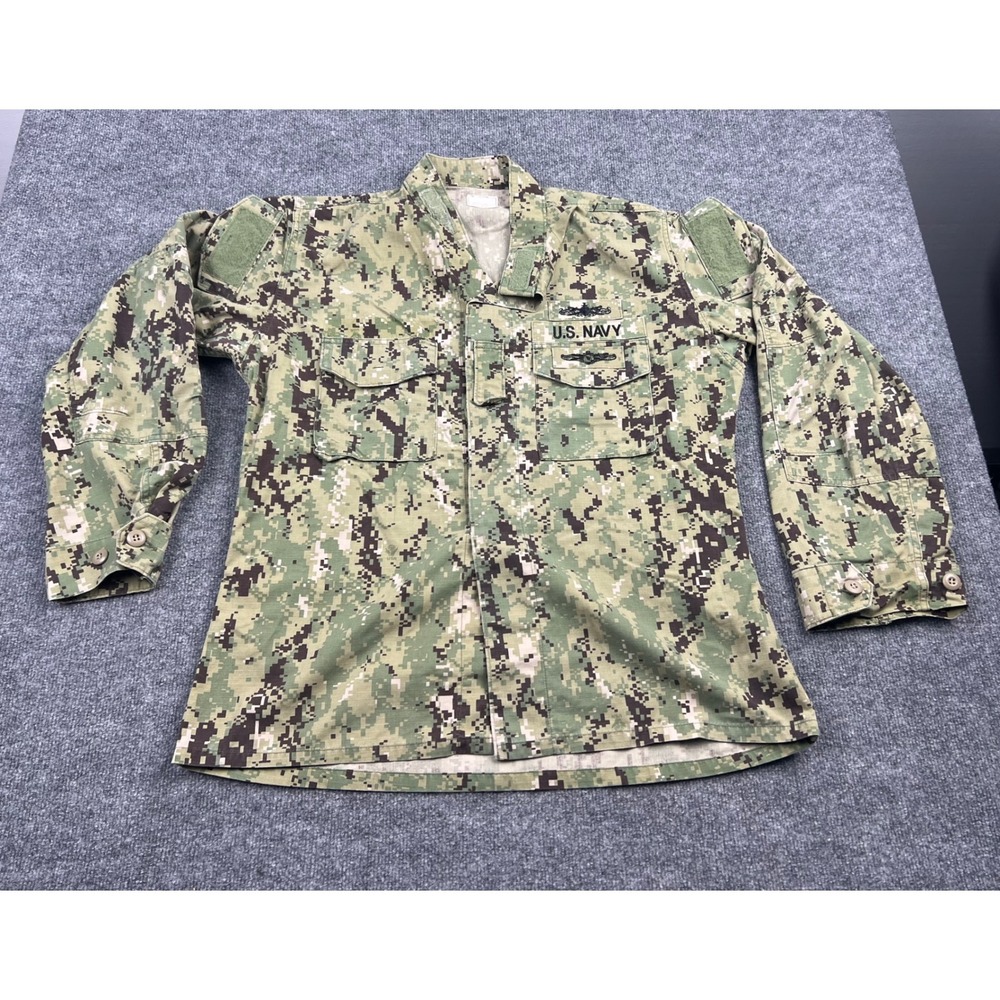US Navy NWU Type III Blouse Large Long Digital Camo AOR2 Ripstop Combat Jacket